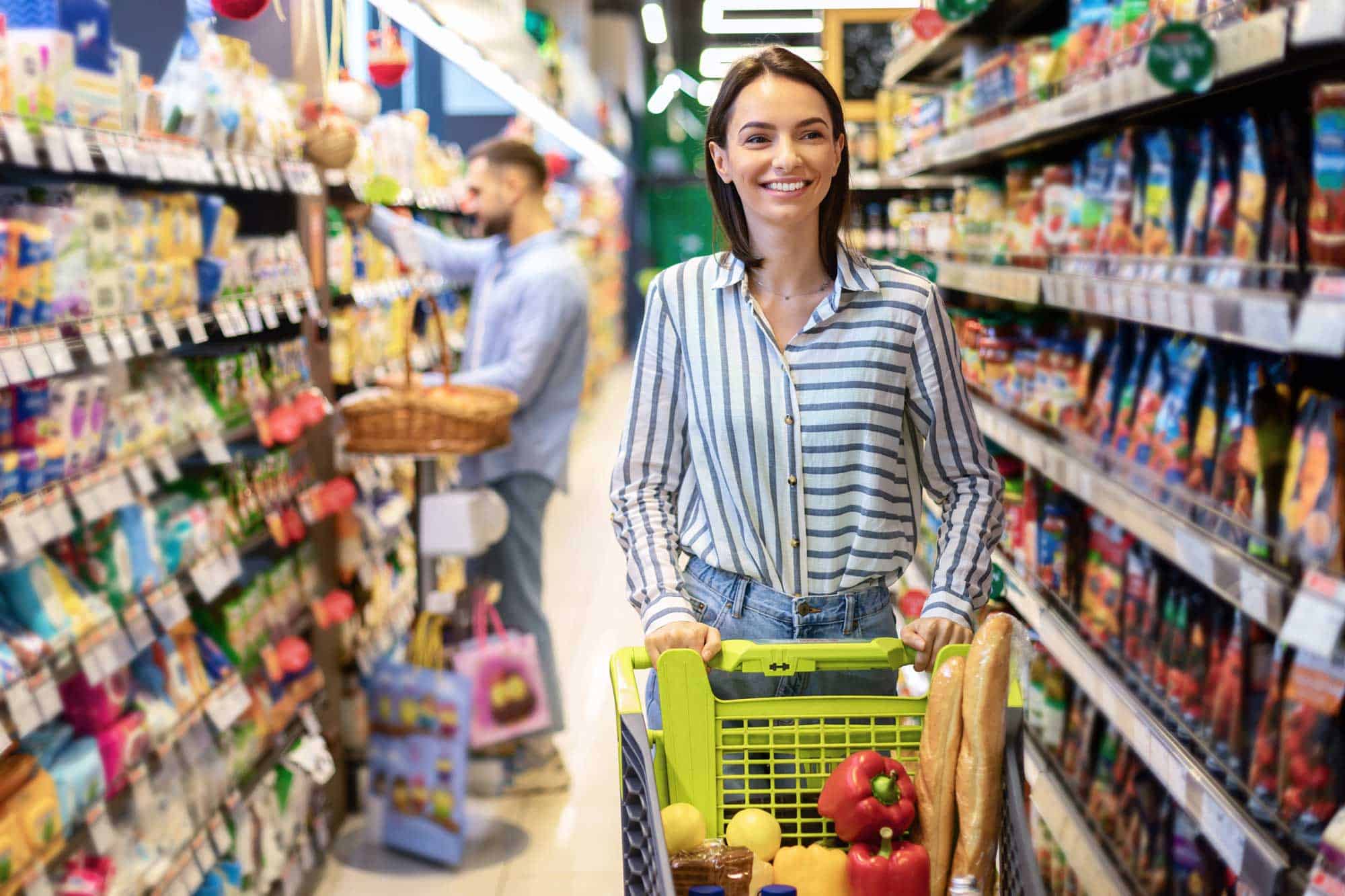 woman shopping for groceries